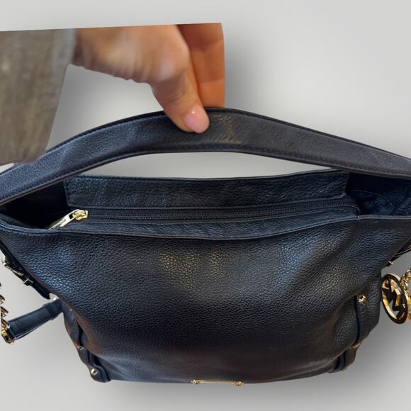 Michael Kors Astor Studded Black Leather Hobo Bag - Like New - Picture 8 of 16